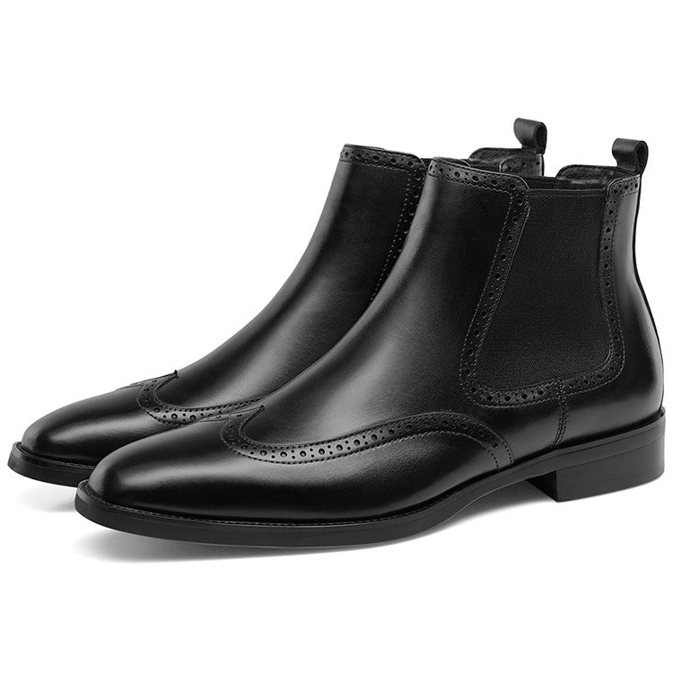 Handmade Men's Full Grain Leather Ankle Chelsea Boots