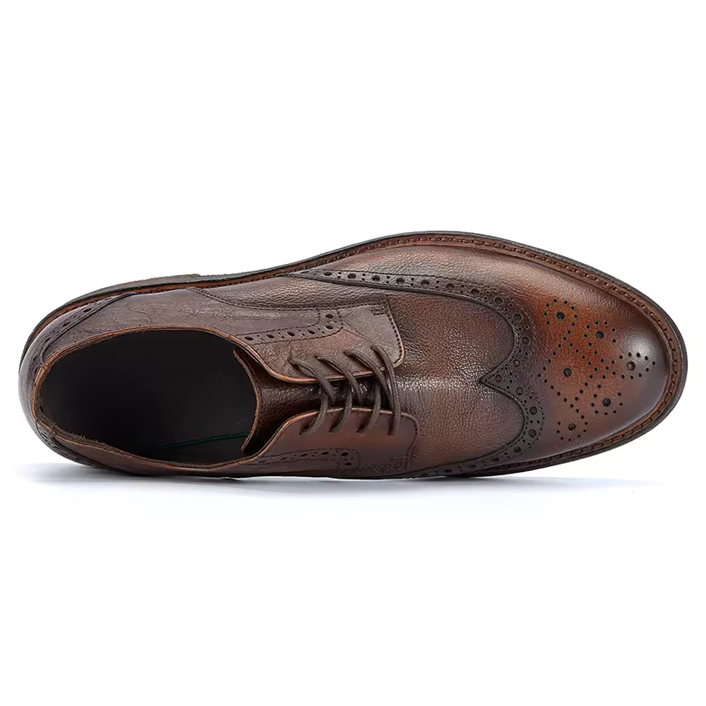 Handmade Men's Full Grain Leather Brogue Dress Shoes