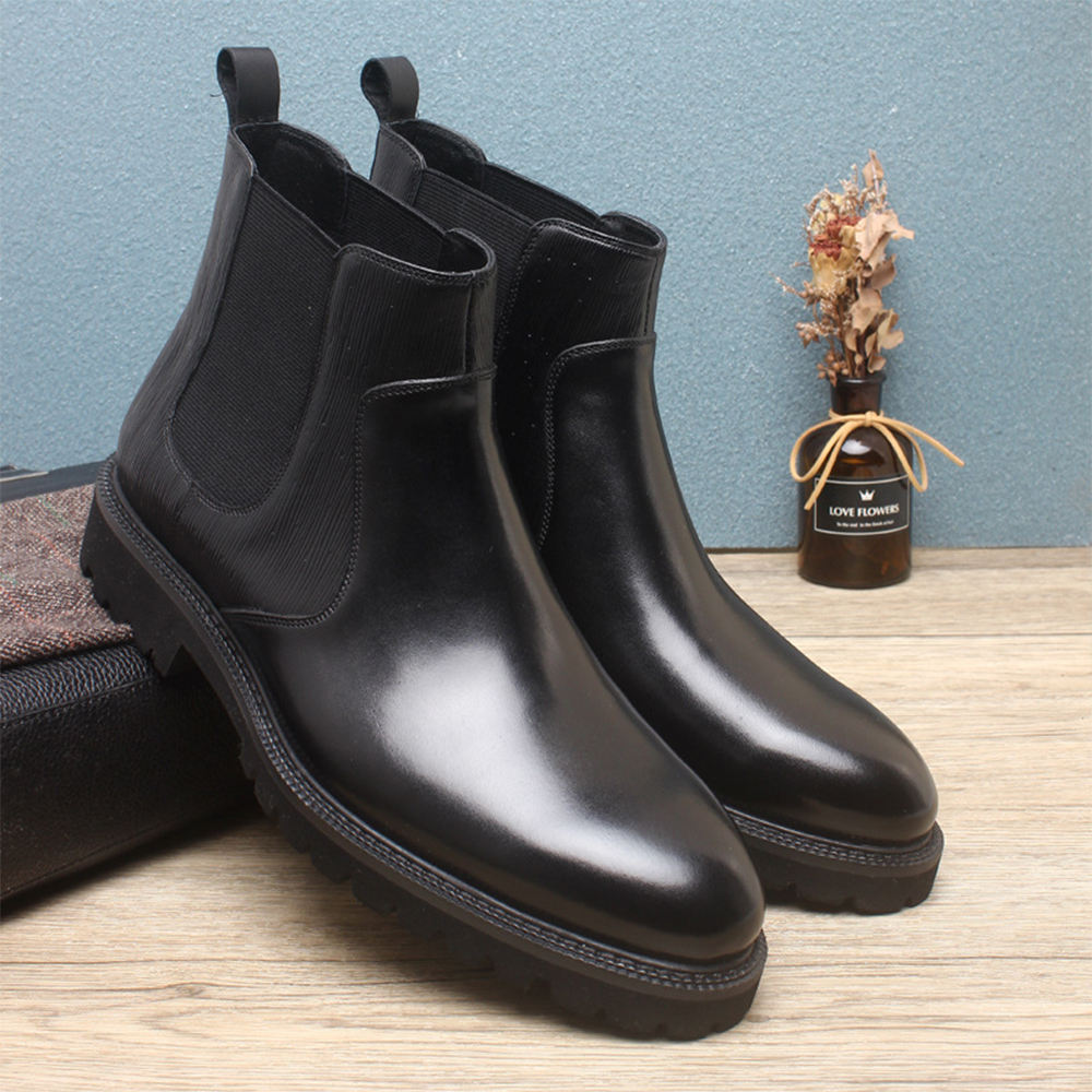 Handmade Men's Full Grain Leather Chelsea Boots