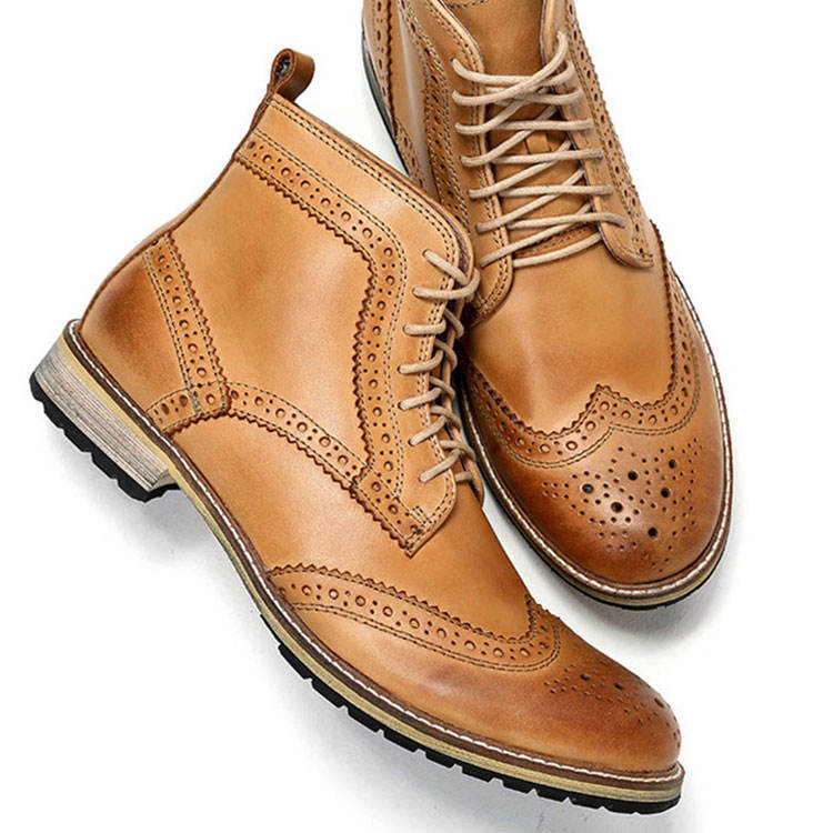 Handmade Men's Full Grain Leather Classic Lace-Up Ankle Boots