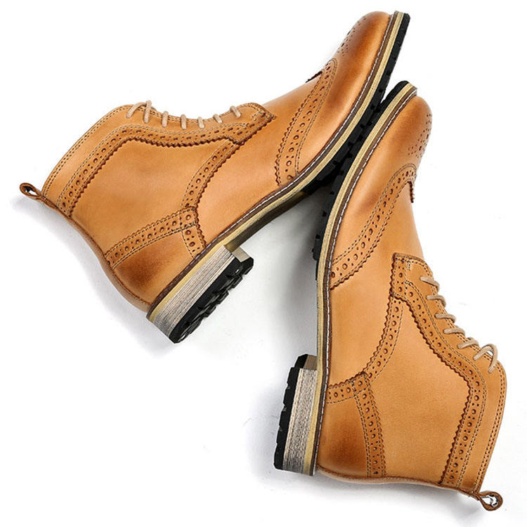 Handmade Men's Full Grain Leather Classic Lace-Up Ankle Boots