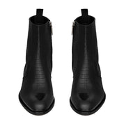 Handmade Men's Full Grain Leather Crocodile-pattern Ankle Boots - Image 2