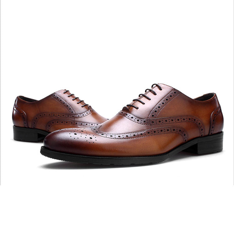 Handmade Men's Full Grain Leather Brogue Dress Shoes