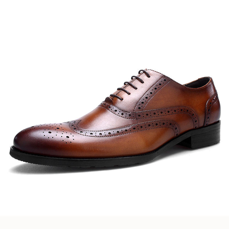 Handmade Men's Full Grain Leather Brogue Dress Shoes