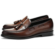 Handmade Men's Full Grain Leather Elegant Loafers - Image 4