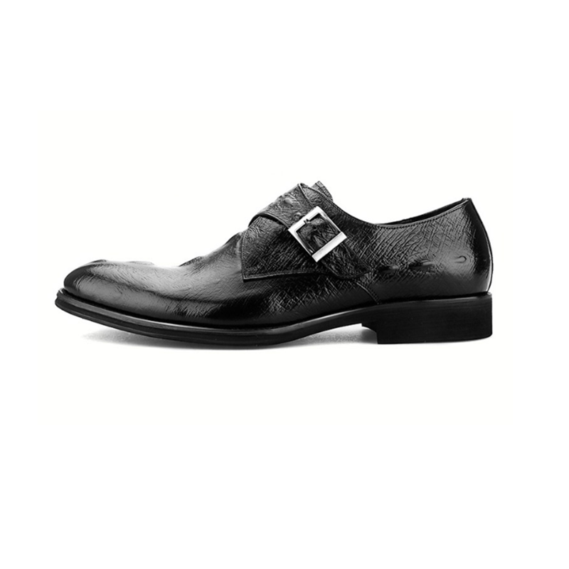 Handmade Men's Full Grain Leather Formal Monk Shoes