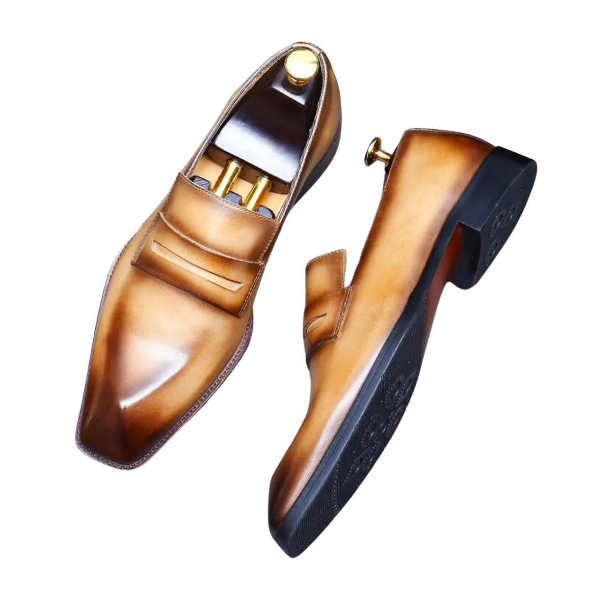 Handmade Men's Full Grain Leather Penny Loafer Dress Shoes