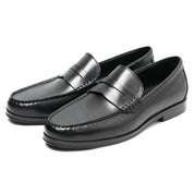 Handmade Men's Full Grain Leather Penny Loafer Shoe - Image 4