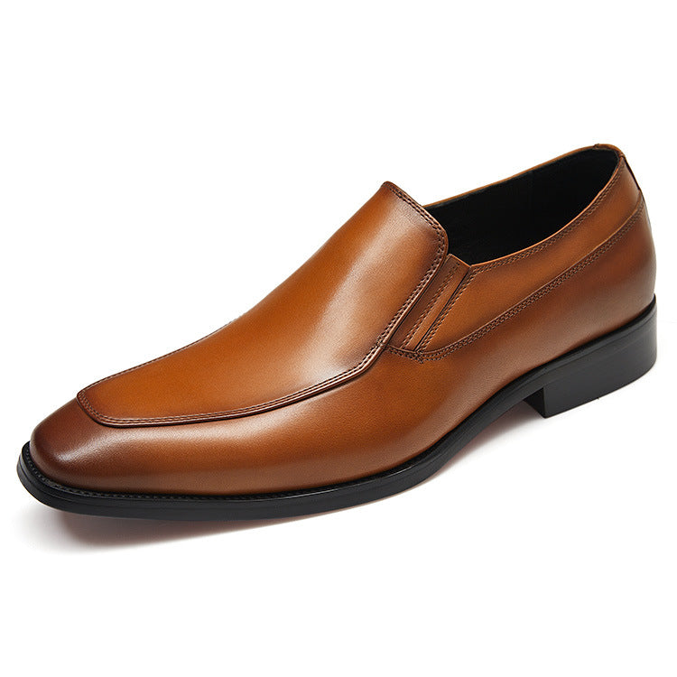 Handmade Men's Full Grain Leather Slip-On Dress Shoes