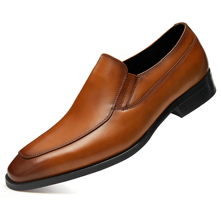 Handmade Men's Full Grain Leather Slip-On Dress Shoes