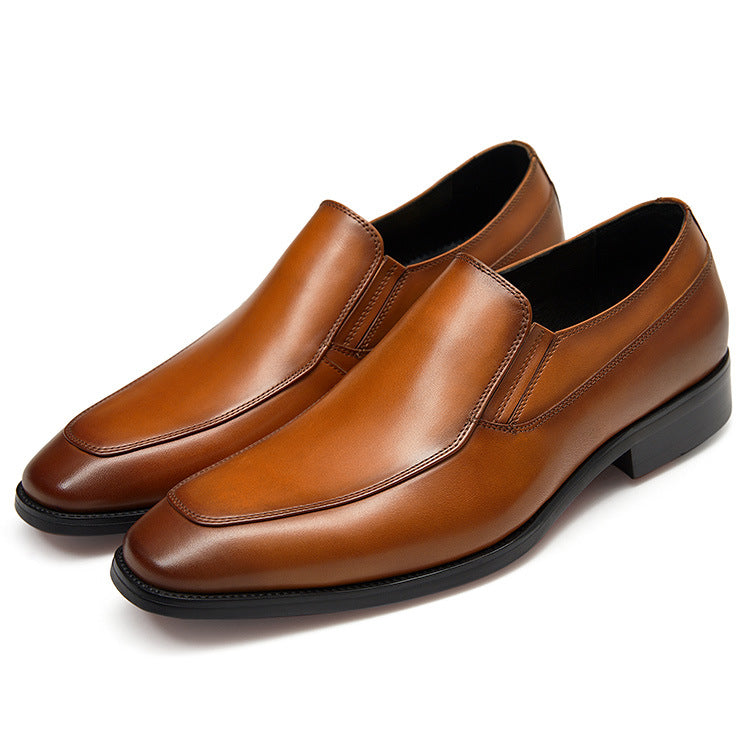 Handmade Men's Full Grain Leather Slip-On Dress Shoes