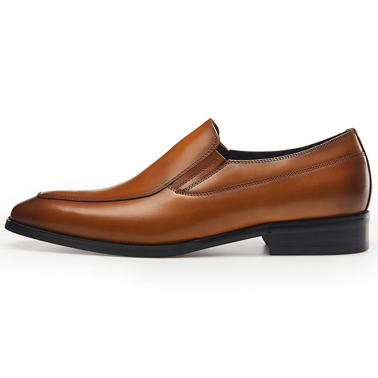 Handmade Men's Full Grain Leather Slip-On Dress Shoes