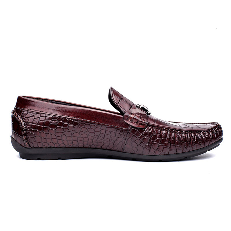 Handmade Men's Full Grain Leather Slip-On Moccasins - Men's Dress Shoes