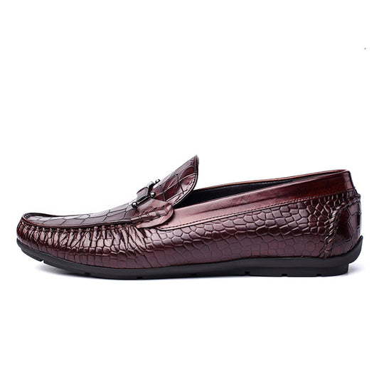 Handmade Men's Full Grain Leather Slip-On Moccasins - Men's Dress Shoes