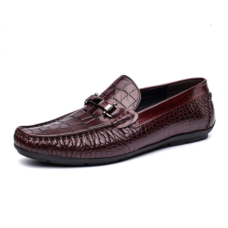 Handmade Men's Full Grain Leather Slip-On Moccasins - Men's Dress Shoes