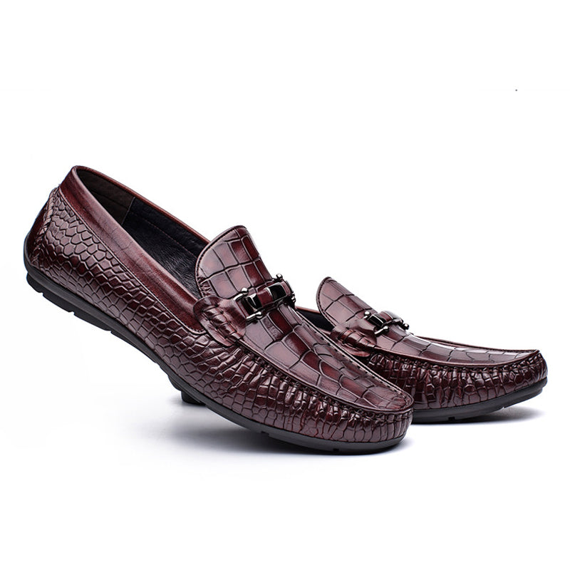 Handmade Men's Full Grain Leather Slip-On Moccasins - Men's Dress Shoes