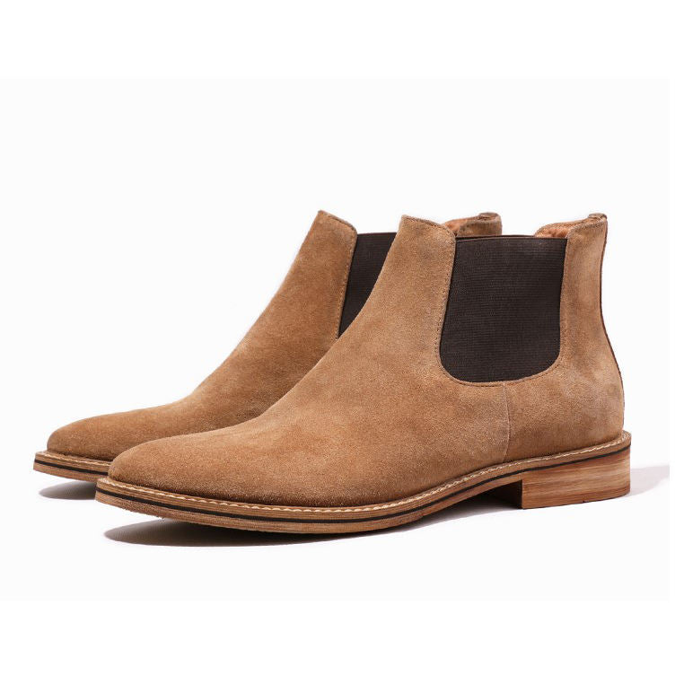 Handmade Men's Full Grain Suede Chelsea Boots