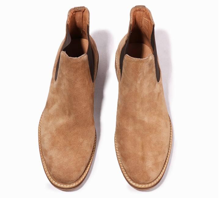 Handmade Men's Full Grain Suede Chelsea Boots