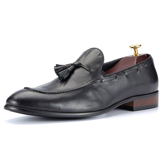 Handmade Men's Full Grain Leather Tassel Loafers