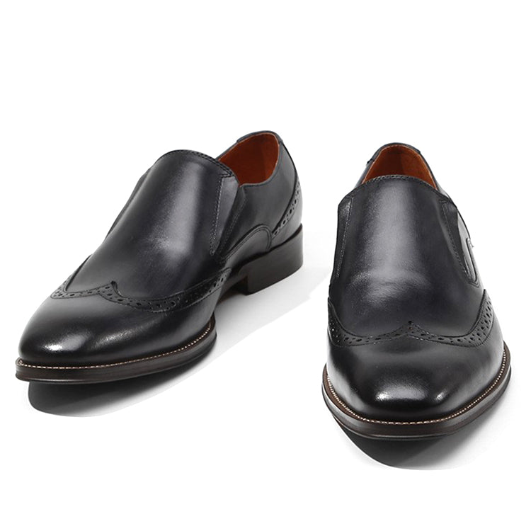 Handmade Men's Full Grain Leather Wingtip Loafers