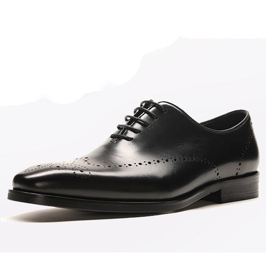 Handmade Men's Full-Grain Leather Wingtip Dress Shoes