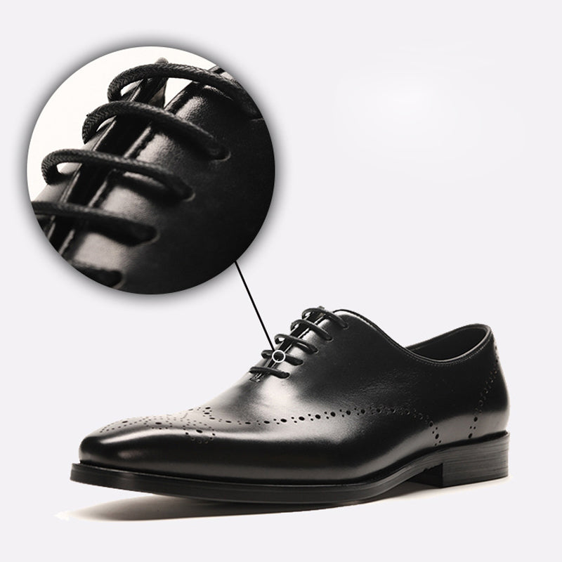 Handmade Men's Full-Grain Leather Wingtip Dress Shoes