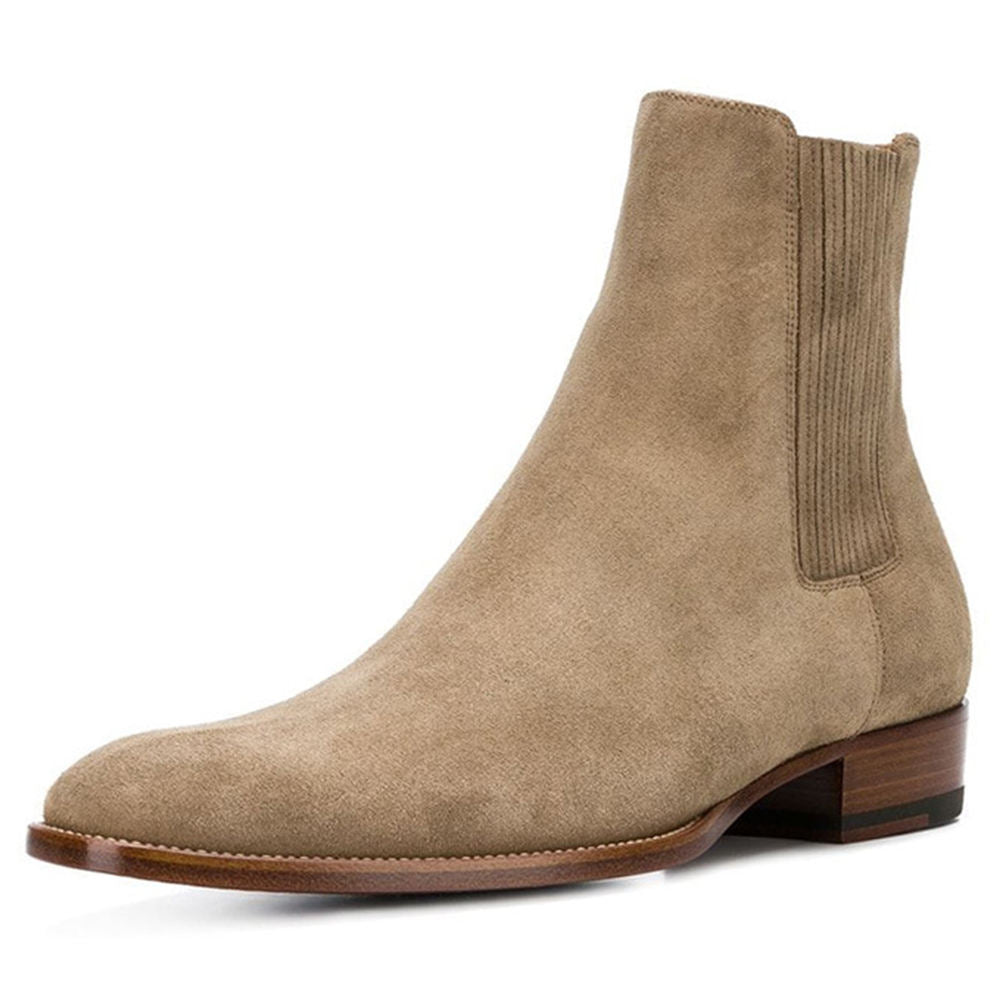 Handmade Men's Full Grain Suede Chelsea Boots