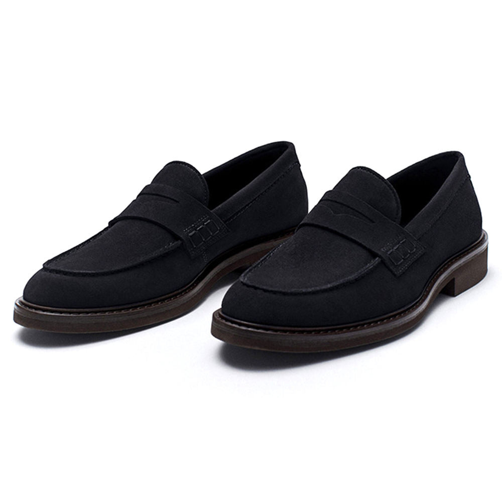 Handmade Men's Full Grain Suede Classic Slip-On Loafers