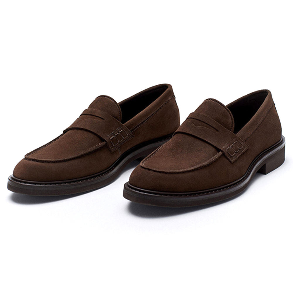 Handmade Men's Full Grain Suede Classic Slip-On Loafers