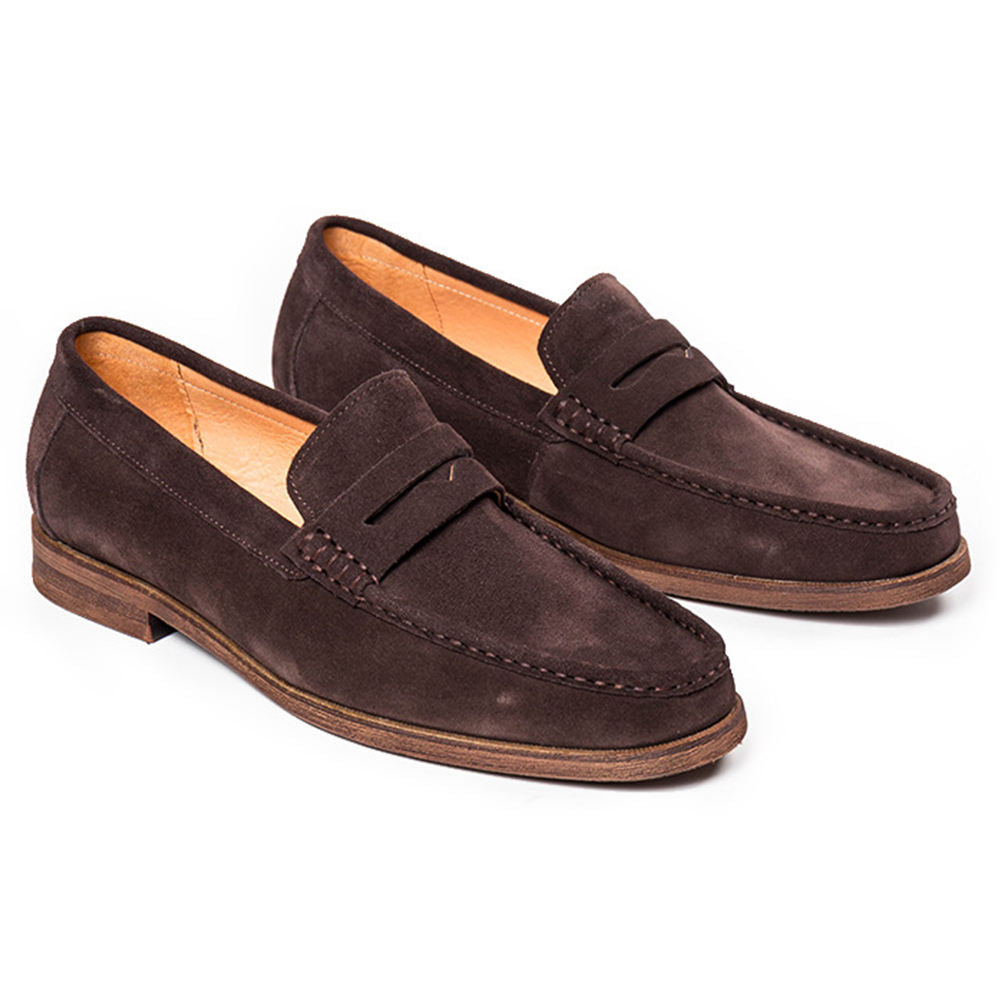 Handmade Men's Full Grain Suede Tassel Loafers - Classic Style