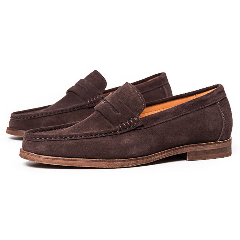 Handmade Men's Full Grain Suede Tassel Loafers - Classic Style