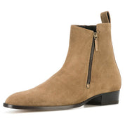 Handmade Men's Full Grain Suede Zipper Boots - Image 2