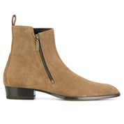 Handmade Men's Full Grain Suede Zipper Boots - Image 3