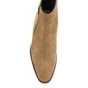 Handmade Men's Full Grain Suede Zipper Boots - Image 5