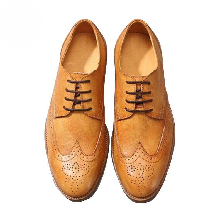 Handmade Men's Genuine Leather Derby Shoes