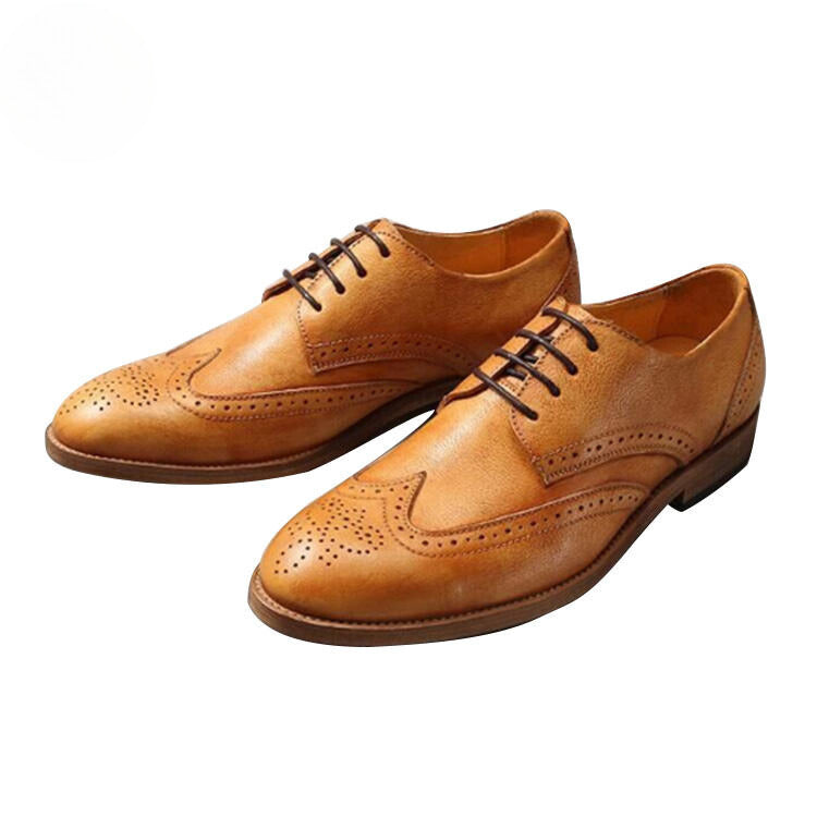 Handmade Men's Genuine Leather Derby Shoes