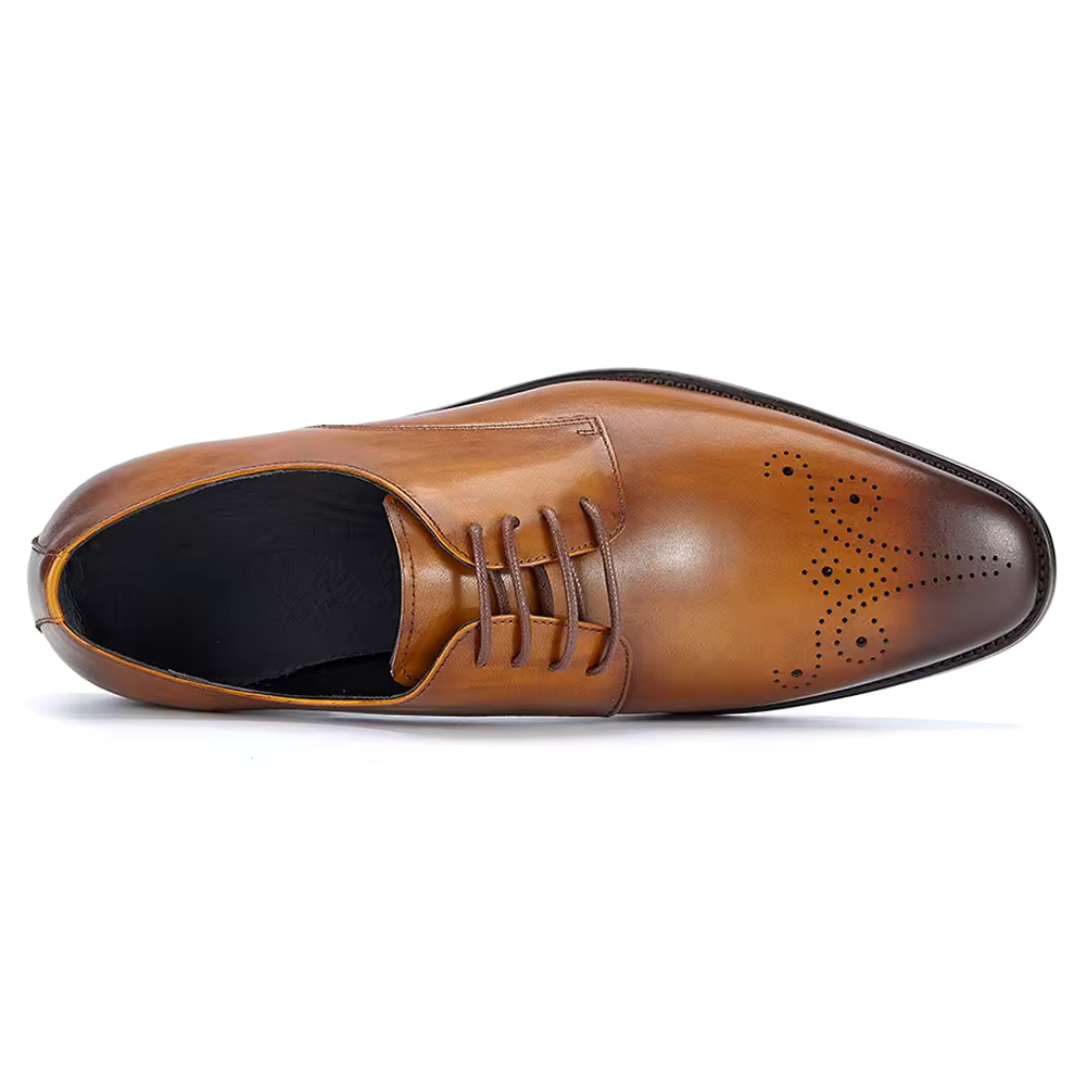 Handmade Men's Genuine Leather Wingtip Oxfords