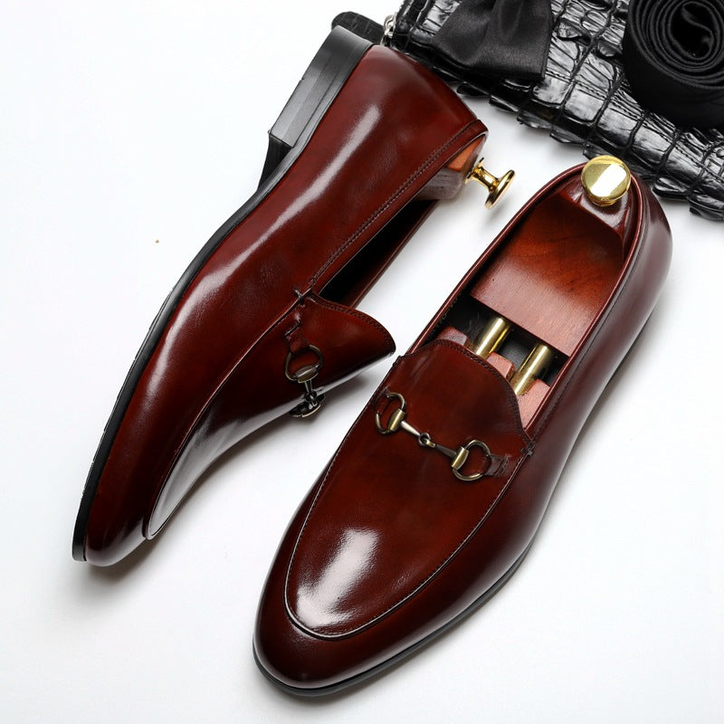 Handmade Men's Leather Bit Loafer Shoes