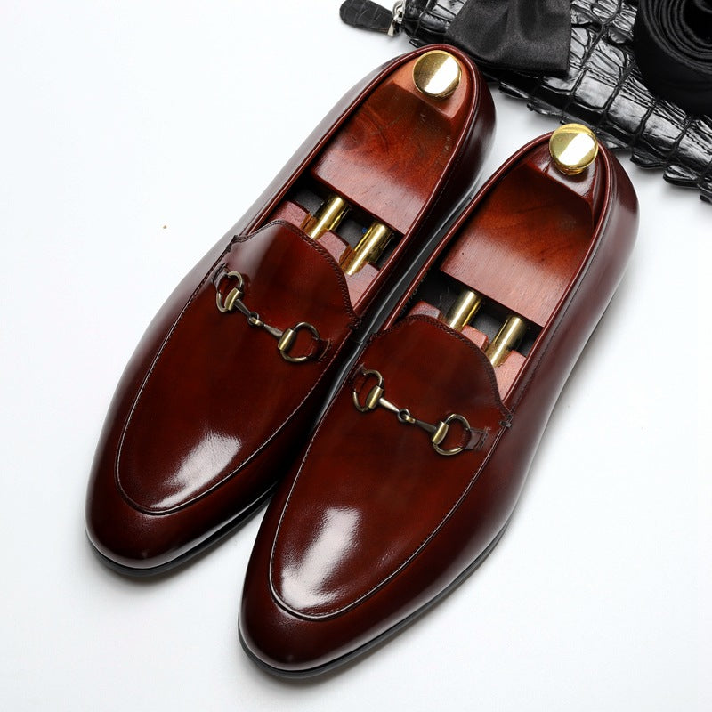 Handmade Men's Leather Bit Loafer Shoes