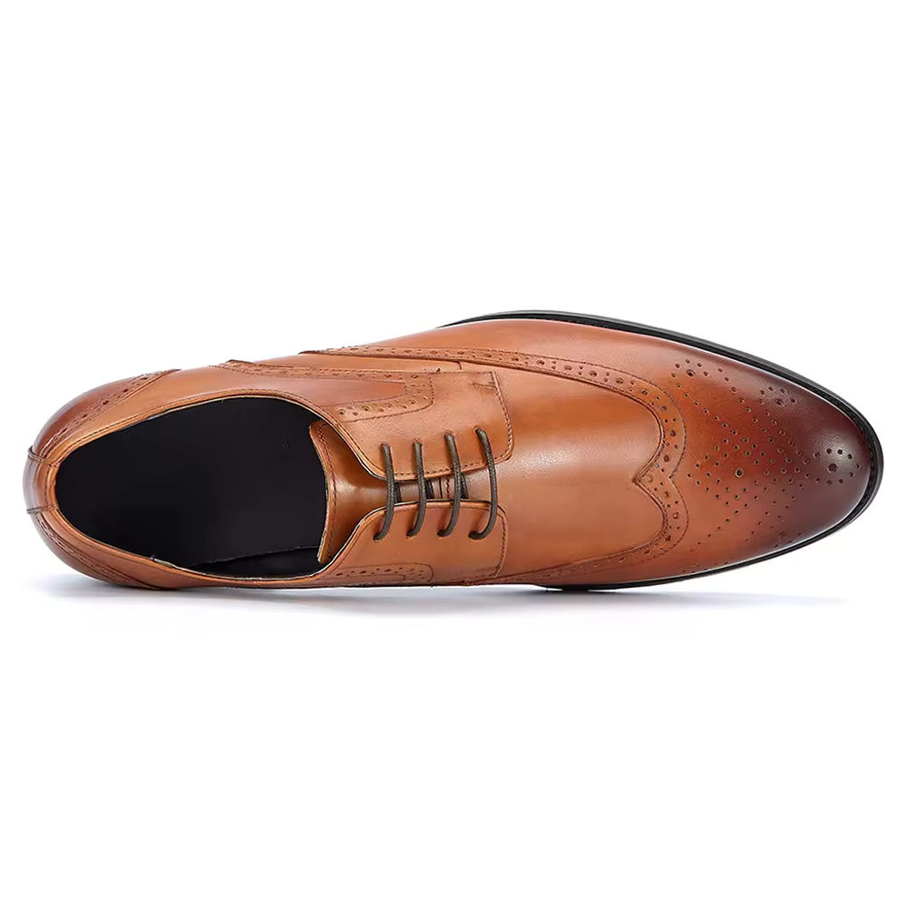 Handmade Men's Leather Brogue Dress Shoes