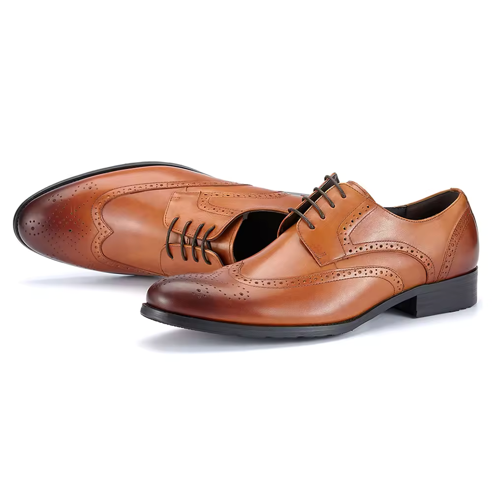 Handmade Men's Leather Brogue Dress Shoes