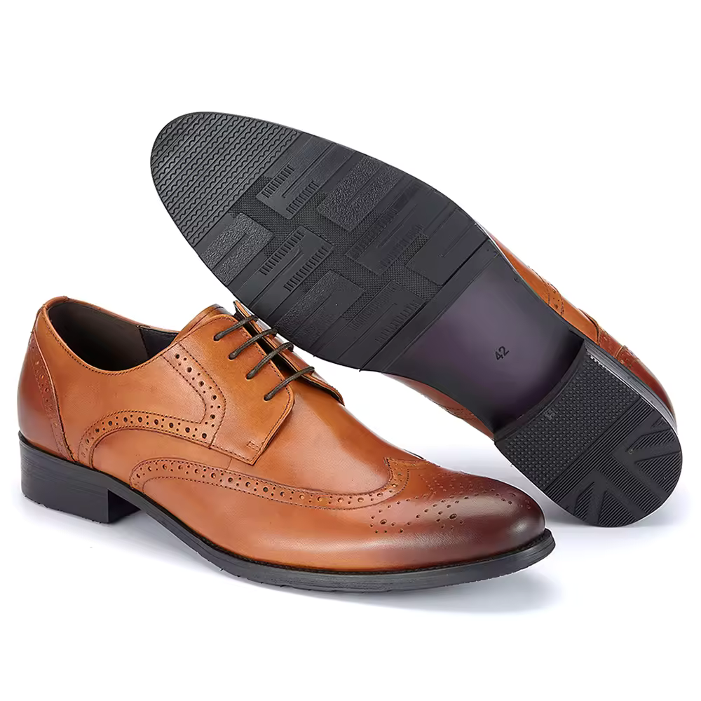 Handmade Men's Leather Brogue Dress Shoes