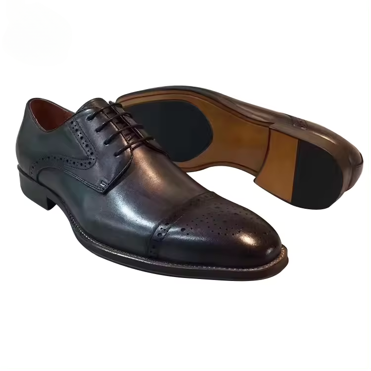 Handmade Men's Full Grain Leather Brogue Dress Shoes