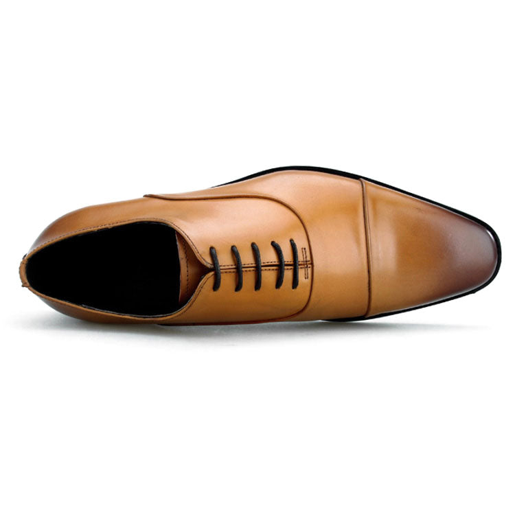 Handmade Men's Leather Cap-Toe Dress Shoes