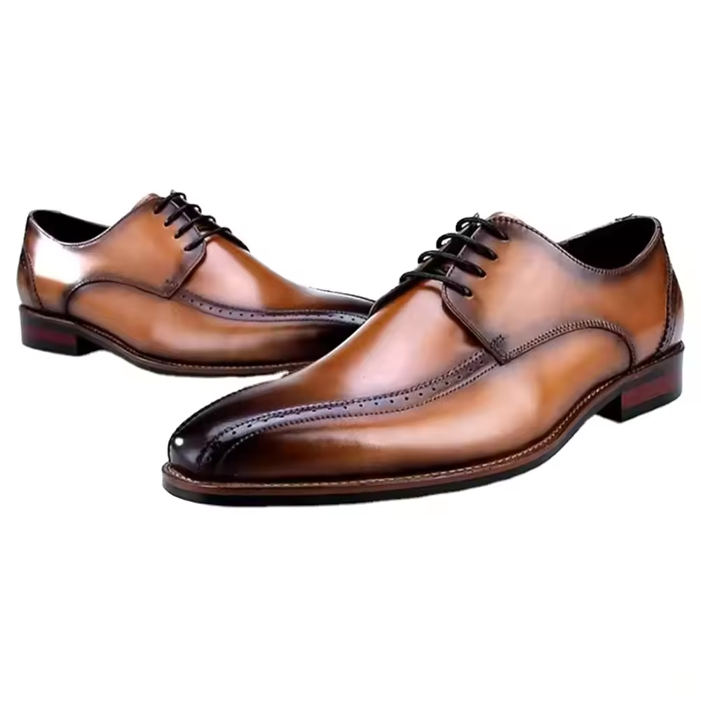 Handmade Men's Leather Cap-Toe Oxfords