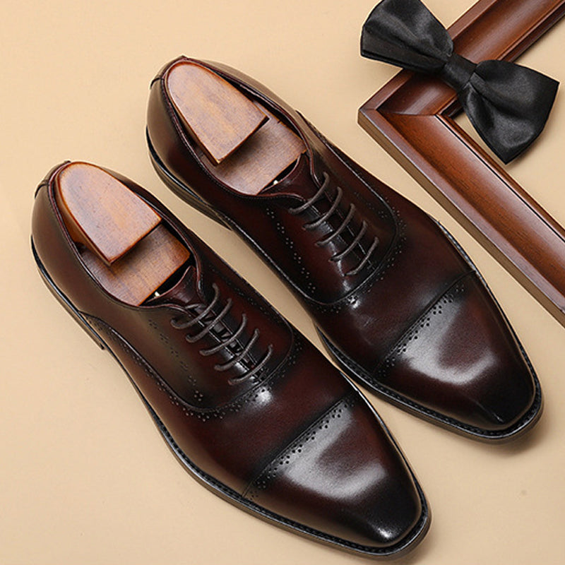 Handmade Men's Full Grain Calf Leather Oxford Dress Shoes