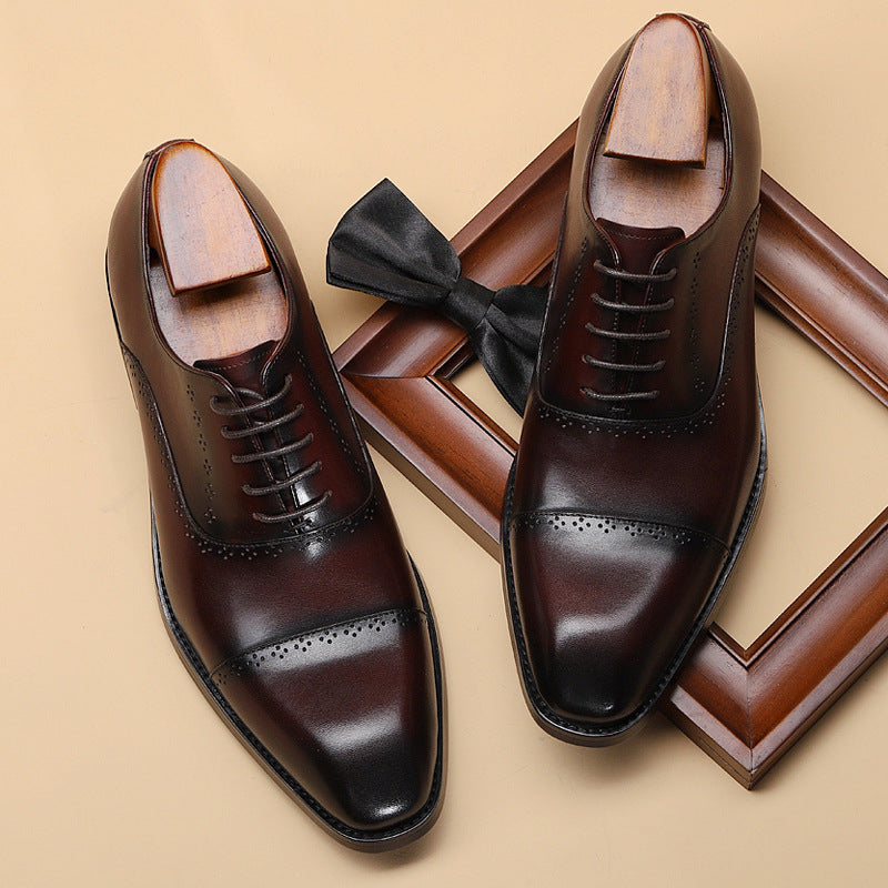 Handmade Men's Full Grain Calf Leather Oxford Dress Shoes