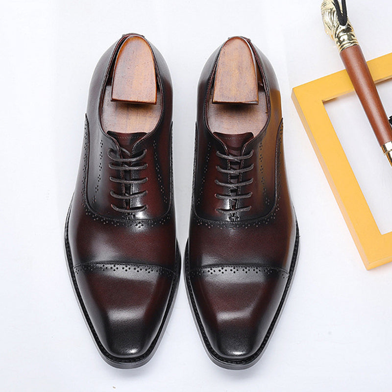 Handmade Men's Full Grain Calf Leather Oxford Dress Shoes