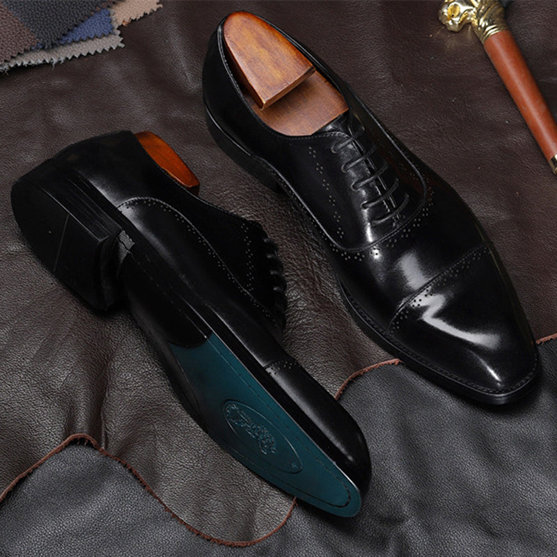 Handmade Men's Full Grain Calf Leather Oxford Dress Shoes