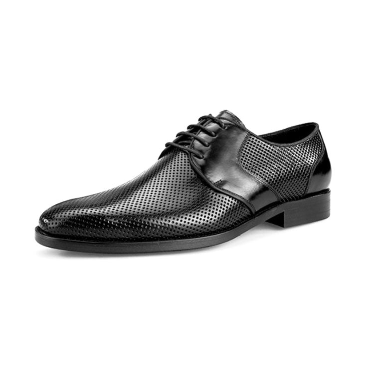 Handmade Men's Leather Perforated Derby Shoes